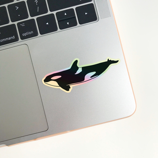 Holographic Orca Sticker