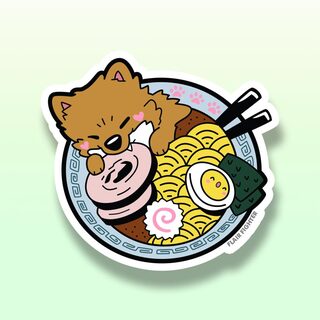 Vinyl Sticker Ramen Pomeranian