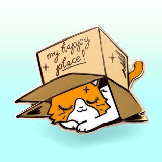 Enamel Pin My Happy Place Box (British Shorthair Cat)