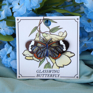 Glasswing Butterfly Pin