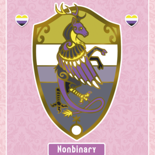 Non-binary Peryton Hard Enamel Pin