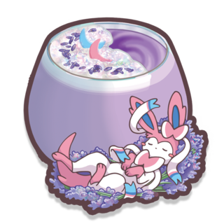 Lavender tea fairy fox glitter sticker