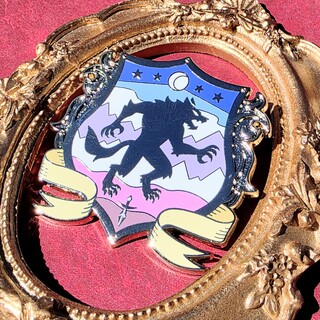 Past Heraldry Bi Gender Werewolf Pin
