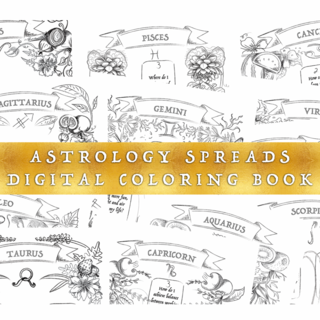 Astrology Spread Digital Coloring Book