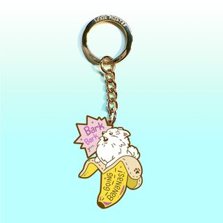 Keychain "Going Bananas" Pomeranian