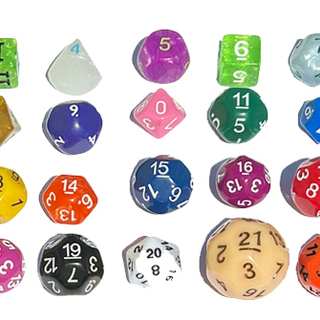 Laverna's Ring - Dice Chain D3 to D22 (20 dice set) - Multi-color dice