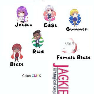 Jackie and the Magical Guys die cut chibi sticker (1 character)