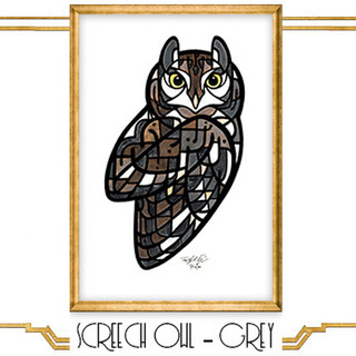Original Painting - Gray Screech Owl