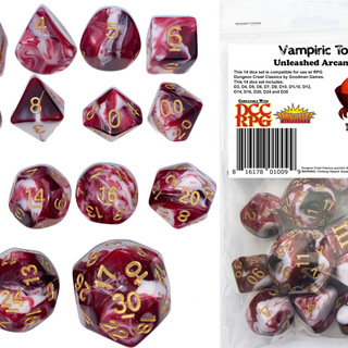 Vampiric Touch DCC 14 dice set plus DCC/5E monster PDF for Jiangshi