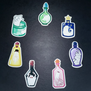 Bottled Spooks Stickers