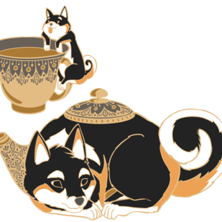 Shiba Inu Recolour [Mona's Version] Tea Set Pins