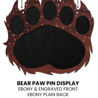 Engraved Bear Paw Pin Board