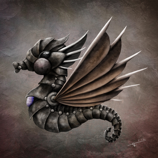 Wall-Art - Mechanical Sea Dragon (8x8)