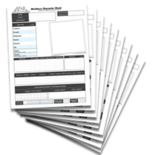 24 Character Sheets - 10 PreGenerated Sheets plus 14 Blank Sheets
