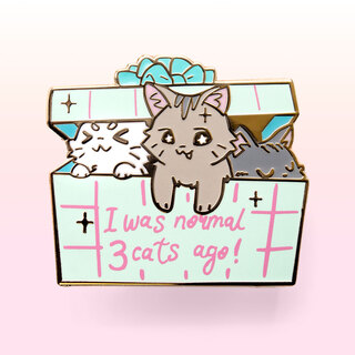 Enamel Pin I Was Normal 3 Cats Ago (Domestic Shorthair Cat)