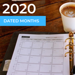 Inserts: 2020 Dated Months (12 Months, Jan-Dec)
