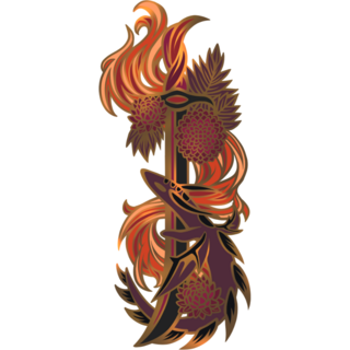 Enamel Pin - Dahlia Flame Sword