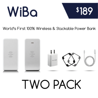 Avido WiBa - 100% Wireless Power Bank (2 Pack)