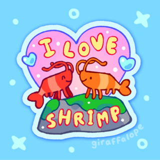 I Love Shrimp Sticker