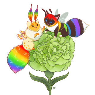 Moth Kitten X Kitten Bee Sticker