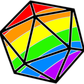 Rainbow D20 Hard Enamel Badge