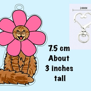 Pink Petals Maine Coon acrylic charm