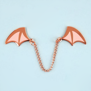 Demon Wings Rose Gold/Light Pink Enamel Pin