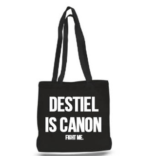 Canvas Tote Bag - "Destiel Is Canon (fight me)"