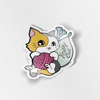 Vinyl Sticker Knitty Calico Cat