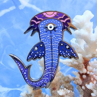 All Seeing Angelic Whale Shark | 2.5 inch Enamel Pin