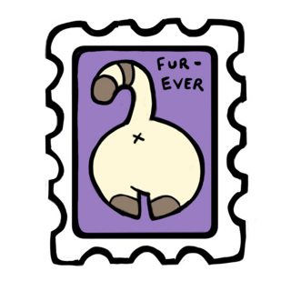 Furever stamp sticker