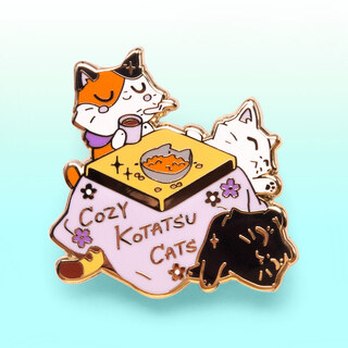 Enamel Pin Cozy Kotatsu Cats