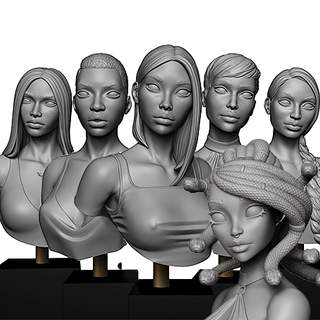 Medusa and Academic busts (full set) STL files