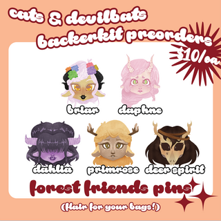 Forest Friends - 1.5" Monster Girl Acrylic Pins