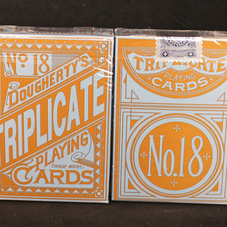 1876 Triplicate Blue Playing Cards