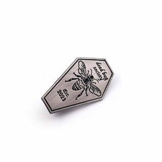 Dead Bug Society 1.5″ Honeybee in a Coffin Enamel Pin