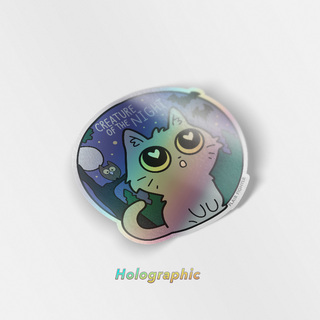 Holographic Vinyl Stickers Creature Of The Night (Chartreux Cat)