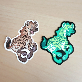 Spotted hyena Day & Night sticker set