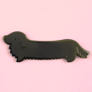 Weenie Dog Pin - Long Coat Solid Black