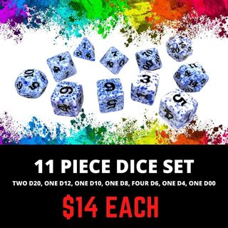 11 Piece Dice Set - Color Spray Collection
