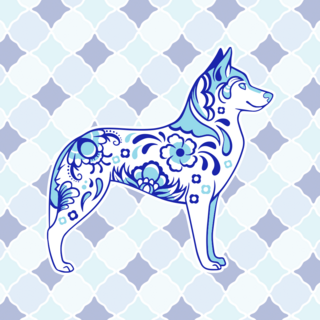 Porcelain Husky Enamel Pin