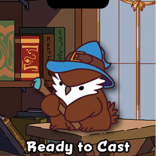 Ready to Cast, Owlbear Wizard Pin (011)