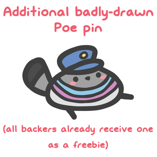 Additional Badly-drawn Poe Pin
