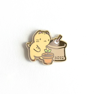 Gardening Kitty Mini Enamel Pin