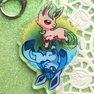 Leafeon Glaceon Keychain