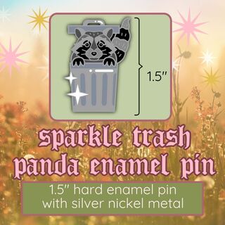 PIN- 1.5" sparkle Trash Panda