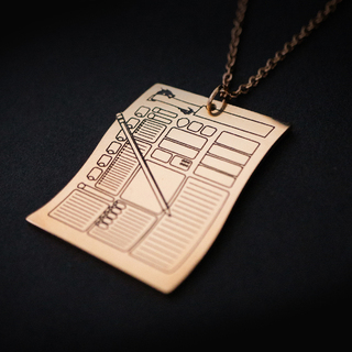 Character Sheet Pendant Necklace*