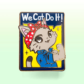 Enamel Pin We Cat Do It (American Shorthair Cat)