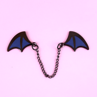 Demon Wings Black Nickel/Navy Enamel Pin