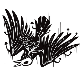 The Consumed Raven 2" pin- black